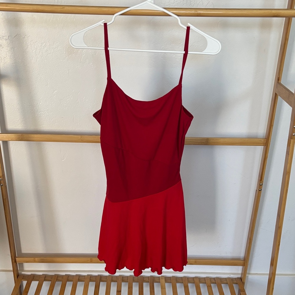 Elegant Red Mini Open Back Dress